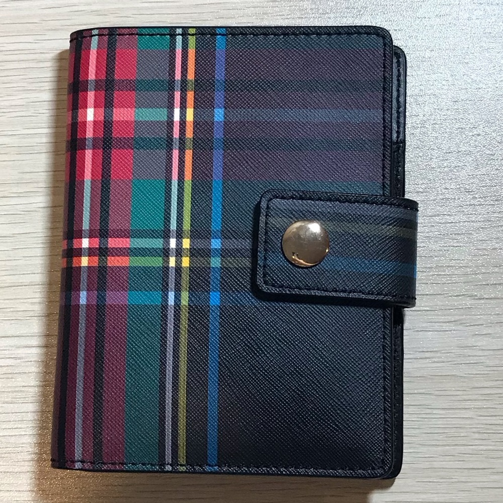 J. Crew Tartan-printed passport case / wallet